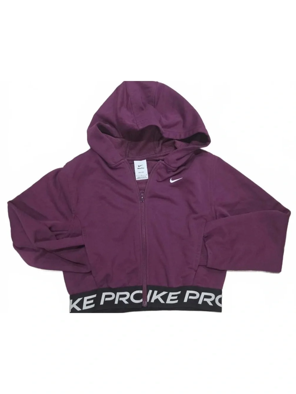 Nike Pro Burgundy Dri-Fit Full-Zip Hoodie - Size L